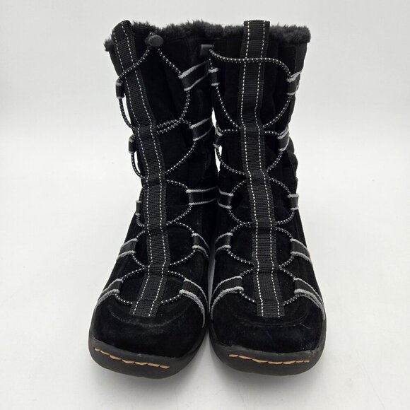 Baretraps Faux Fur Radha Suede Quitled Boots Black Womens Size 8.5 Waterproof - Picture 1 of 9